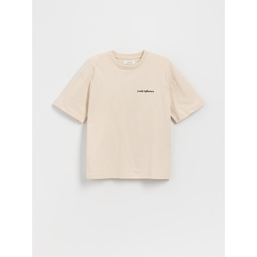 Reserved - T-shirt z nadrukiem - beżowy ze sklepu Reserved w kategorii T-shirty chłopięce - zdjęcie 180228431
