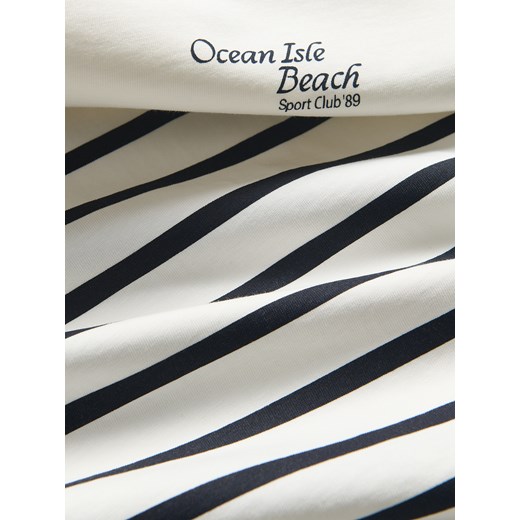 Biały t-shirt męski Reserved z bawełny casual z krótkim rękawem 