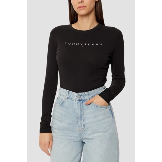 TOMY JEANS Czarny damski longsleeve, Rozmiar S ze sklepu outfit.pl w kategorii Bluzki damskie - zdjęcie 180231153