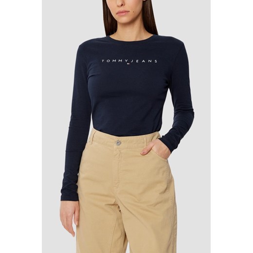 TOMMY JEANS Granatowy damski longsleeve, Rozmiar XS ze sklepu outfit.pl w kategorii Bluzki damskie - zdjęcie 180231163