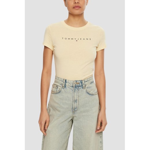 TOMMY JEANS Żółty t-shirt damski, Rozmiar XS ze sklepu outfit.pl w kategorii Bluzki damskie - zdjęcie 180231193