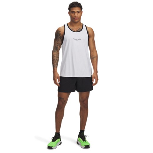Męskie spodenki treningowe Under Armour Project Rock Short - czarne ze sklepu Sportstylestory.com w kategorii Spodenki męskie - zdjęcie 180232103