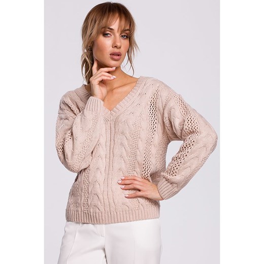 made of emotion Sweter w kolorze beżowym ze sklepu Limango Polska w kategorii Swetry damskie - zdjęcie 180233173