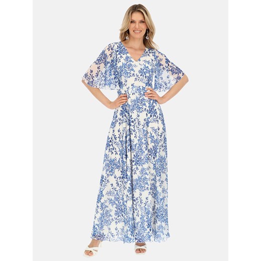 Sukienka maxi w niebieskie kwiaty Potis & Verso Rut ze sklepu Eye For Fashion w kategorii Sukienki - zdjęcie 180233261