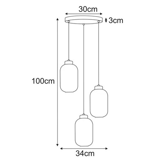 Beżowa długa lampa wisząca z ryflowanymi kloszami - J026-Perota Lumes One Size Edinos.pl