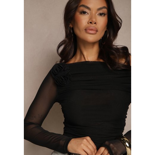 Bluzka damska Renee z aplikacjami  z długim rękawem 