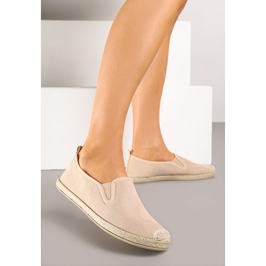 Beżowe Espadryle ze Zdobieniami z Plecionki i Elastycznymi Wstawkami Nitaziela ze sklepu renee.pl w kategorii Espadryle damskie - zdjęcie 180238494