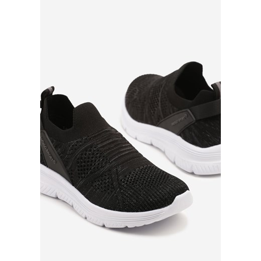 Czarne Wsuwane Buty Sportowe Sneakersy z Siateczki ze Skórzaną Wkładką Rosaliris 34 promocja born2be.pl