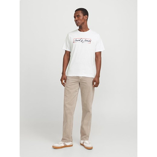 T-shirt męski Jack & Jones biały z krótkim rękawem