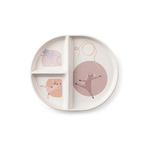 Sebra Talerz &quot;Teeny Toes&quot; w kolorze kremowo-jasnoróżowym ze sklepu Limango Polska w kategorii Naczynia dziecięce - zdjęcie 180240063