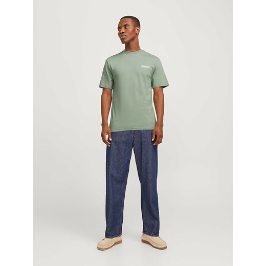 T-shirt męski Jack & Jones z krótkim rękawem zielony casualowy 