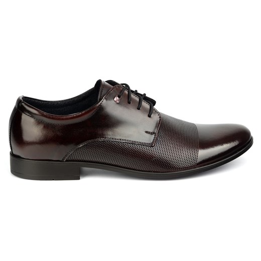 Buty męskie eleganckie skórzane 271T2 wisnia ze sklepu butyolivier w kategorii Buty eleganckie męskie - zdjęcie 180241821