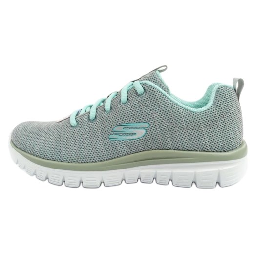 Buty Skechers Graceful Twisted Fortune 12614/GYMN szare ze sklepu ButyModne.pl w kategorii Buty sportowe damskie - zdjęcie 180242280