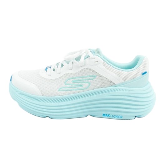 Buty do biegania Skechers Max Cushioning 129470/WLB niebieskie ze sklepu ButyModne.pl w kategorii Buty sportowe damskie - zdjęcie 180242281
