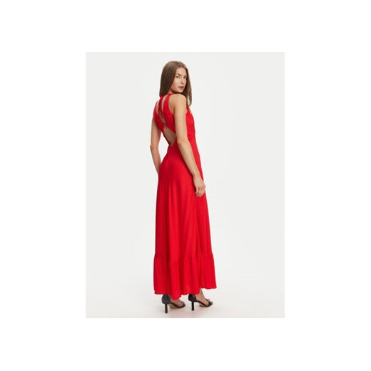 Sukienka Twinset czerwona wieczorowa w serek maxi