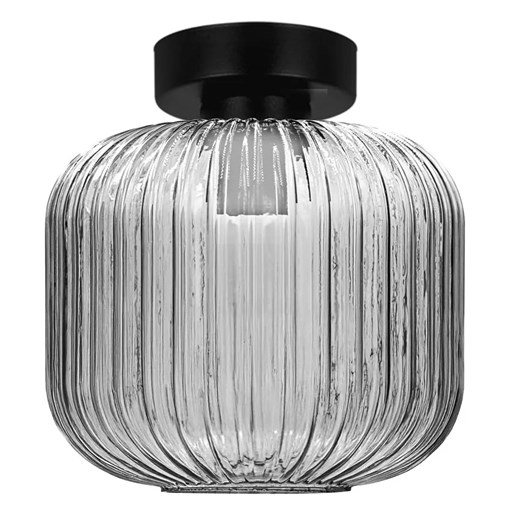Lampa ze szklanym kloszem grafitowa L9-K39 ze sklepu Edinos.pl w kategorii Lampy sufitowe - zdjęcie 180244050
