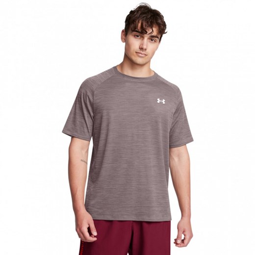 Męska koszulka treningowa Under Armour UA Tech Textured SS - brązowa ze sklepu Sportstylestory.com w kategorii T-shirty męskie - zdjęcie 180247092