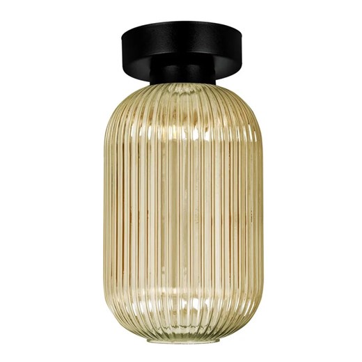 Lampa ze szklanym kloszem beżowa N9-A24 ze sklepu Edinos.pl w kategorii Lampy sufitowe - zdjęcie 180247604