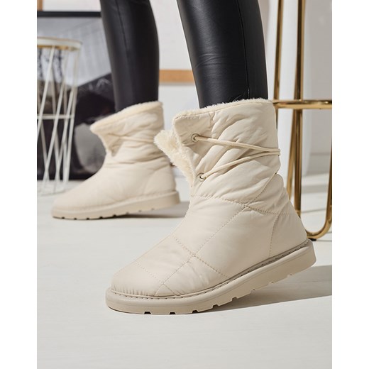 Royalfashion Beżowe damskie buty a'la śniegowce Amirfu ze sklepu royalfashion.pl w kategorii Śniegowce damskie - zdjęcie 180248432