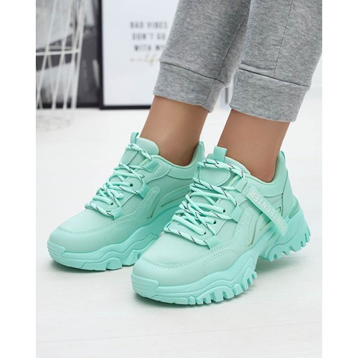 Miętowe damskie buty sportowe typu sneakersy Povilpo ze sklepu royalfashion.pl w kategorii Buty sportowe damskie - zdjęcie 180249071