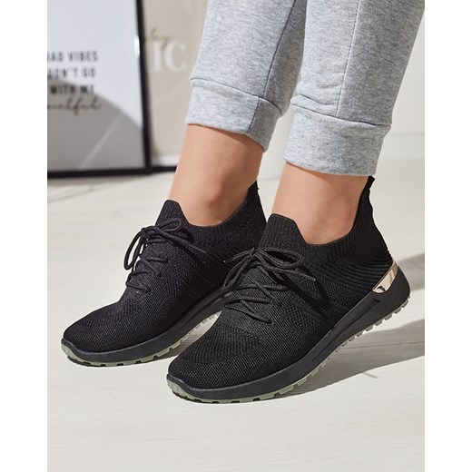 Royalfashion Czarne tkaninowe sportowe buty damskie Ferroni ze sklepu royalfashion.pl w kategorii Buty sportowe damskie - zdjęcie 180250132