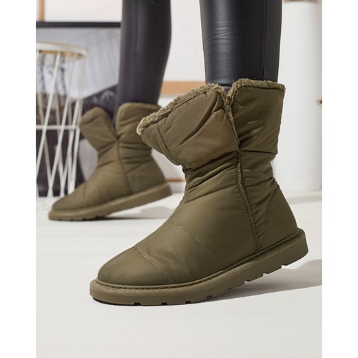 Royalfashion Ciemnozielone damskie buty a'la śniegowce Kalioli ze sklepu royalfashion.pl w kategorii Śniegowce damskie - zdjęcie 180250504