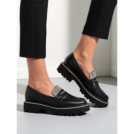 Royalfashion Mokasyny damskie z cyrkoniami Vinness Royalfashion.pl 40 promocja royalfashion.pl