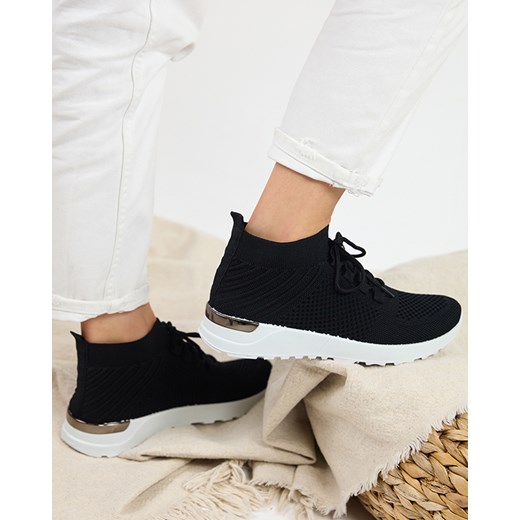 Royalfashion Damskie czarne tkaninowe buty sportowe Bamggy ze sklepu royalfashion.pl w kategorii Buty sportowe damskie - zdjęcie 180252273