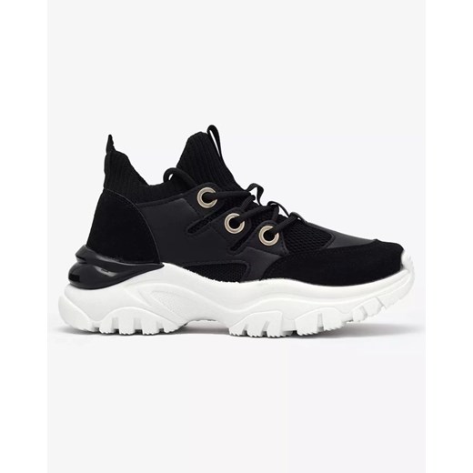 Royalfashion Sportowe sneakersy damskie w kolorze czarno Hasola ze sklepu royalfashion.pl w kategorii Buty sportowe damskie - zdjęcie 180252842