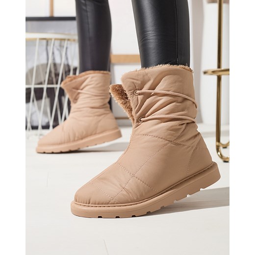 Royalfashion Jasnobrązowe damskie buty a'la śniegowce Amirfu ze sklepu royalfashion.pl w kategorii Śniegowce damskie - zdjęcie 180253293
