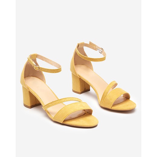 Royalfashion Damskie żółte sandały na słupku Eqro Royalfashion.pl 38 wyprzedaż royalfashion.pl