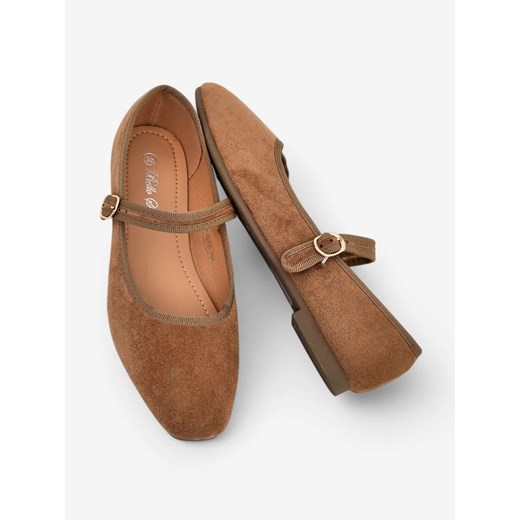 Royalfashion Damskie baleriny eko zamszowe z paseczkiem Ernie ze sklepu royalfashion.pl w kategorii Balerinki - zdjęcie 180254564
