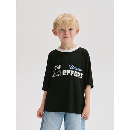 Reserved - T-shirt z nadrukiem - czarny Reserved 152 (11 lat) Reserved