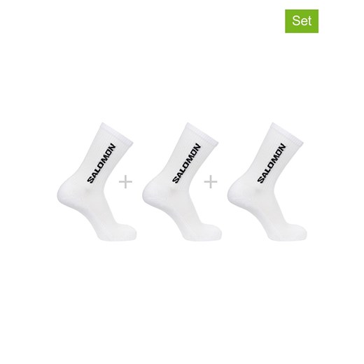 SALOMON Skarpety funkcyjne (3 pary) &quot;Everyday Crew&quot; w kolorze białym Salomon 39-41 okazyjna cena Limango Polska