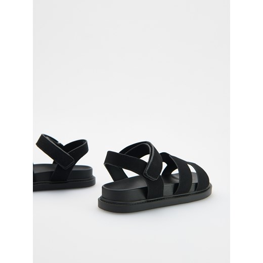 Reserved - Sandały z imitacji zamszu - czarny Reserved 39 Reserved