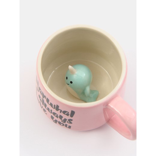 Sinsay - Kubek z napisem - niebieski Sinsay One Size Sinsay