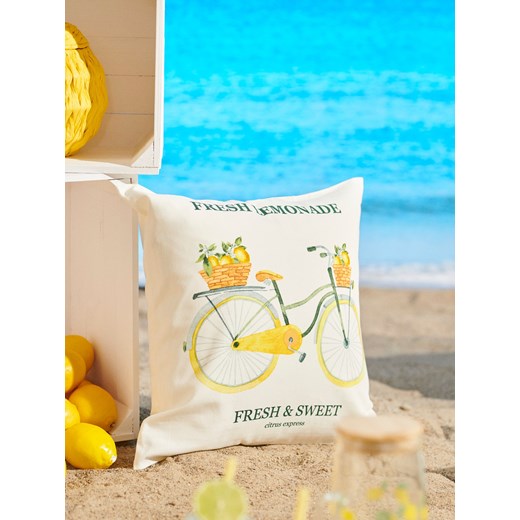 Sinsay - Poszewka na poduszkę z motywem cytryny - kremowy Sinsay One Size Sinsay