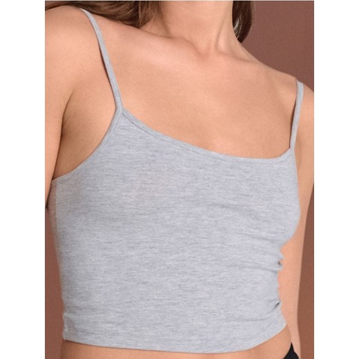 Sinsay - Crop top na ramiączkach - szary ze sklepu Sinsay w kategorii Bluzki damskie - zdjęcie 180258211
