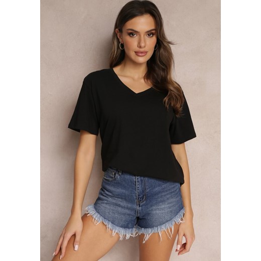 Czarny T-shirt Nikoneus ze sklepu renee.pl w kategorii Bluzki damskie - zdjęcie 180258353