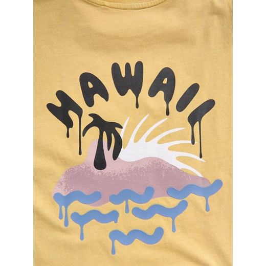 Reserved - T-shirt oversize z nadrukiem - kremowy Reserved 128 (7-8 lat) Reserved
