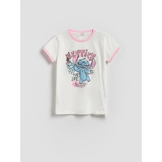 Reserved - T-shirt Lilo i Stitch - złamana biel Reserved 134/140 (8-9 lat) Reserved