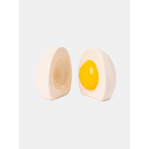 Sinsay - Solniczka i pieprzniczka w kształcie przepołowionego jajka - biały Sinsay One Size Sinsay