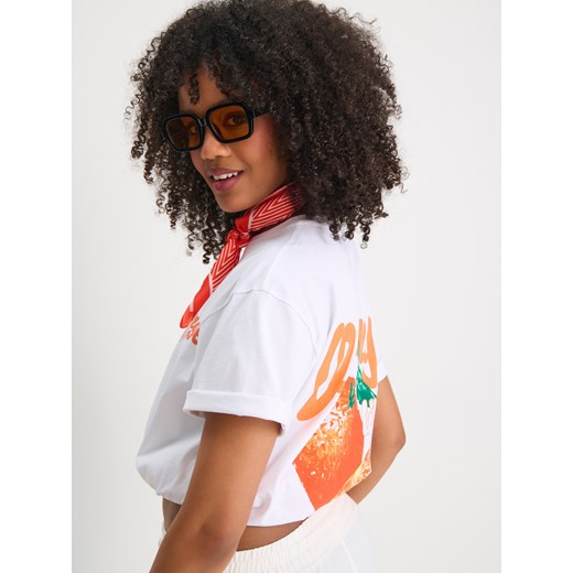 Bluzka damska Sinsay z okrągłym dekoltem z napisami 