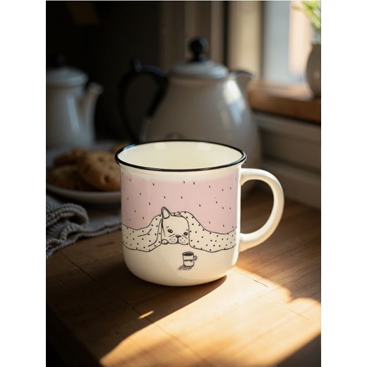 Sinsay - Porcelanowy kubek ze wzorem - różowy ze sklepu Sinsay w kategorii Kubki - zdjęcie 180265313
