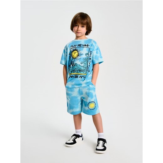Sinsay - Szorty tie dye SmileyWorld® - niebieski ze sklepu Sinsay w kategorii Spodenki chłopięce - zdjęcie 180265494