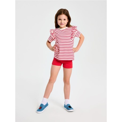 Sinsay - Krótkie legginsy ze strukturalnej dzianiny - czerwony ze sklepu Sinsay w kategorii Spodenki dziewczęce - zdjęcie 180265754