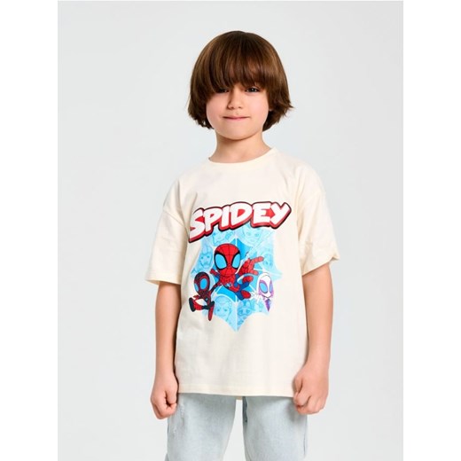 Sinsay - Koszulka Spider-Man - kremowy ze sklepu Sinsay w kategorii T-shirty chłopięce - zdjęcie 180265802