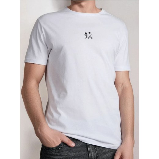 Sinsay - Koszulka z krótkimi rękawami - biały ze sklepu Sinsay w kategorii T-shirty męskie - zdjęcie 180267282