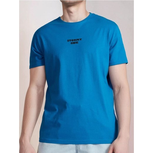 Sinsay - Koszulka z krótkimi rękawami - niebieski ze sklepu Sinsay w kategorii T-shirty męskie - zdjęcie 180267284