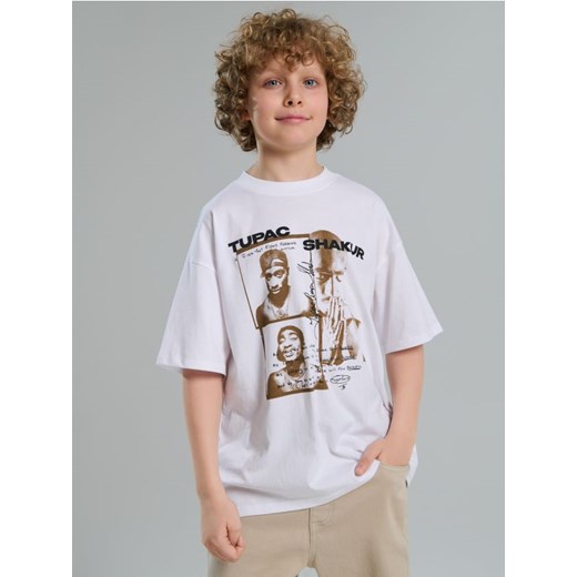 Sinsay - Koszulka 2Pac - biały ze sklepu Sinsay w kategorii T-shirty chłopięce - zdjęcie 180267303
